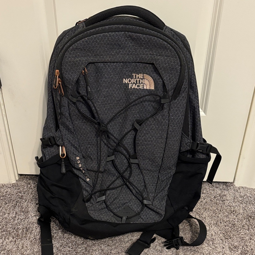 The North Face Gray and Black Backpack